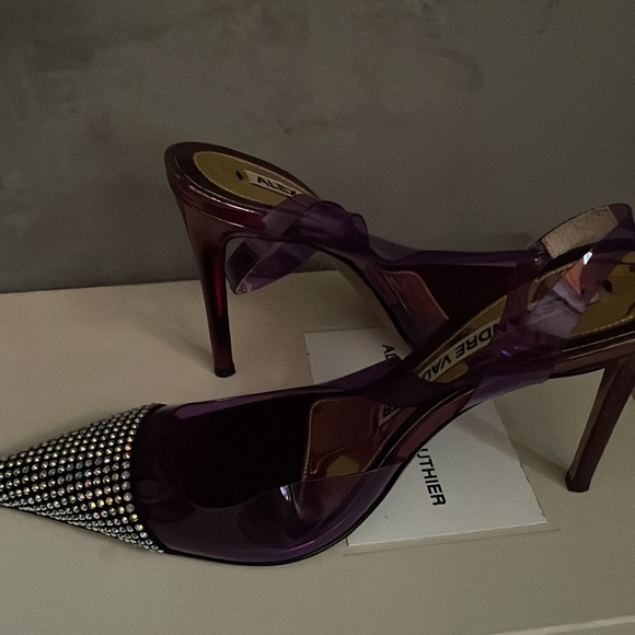 Alexandre Vauthier PVC sling back studded toe heels - Picture 8 of 9